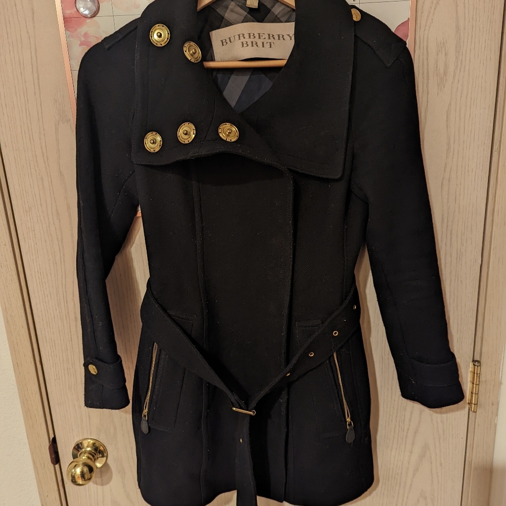 Burberry Brit Wool Mid Length, Size 2